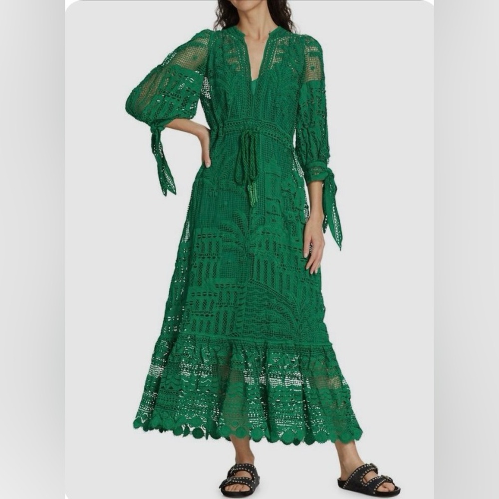Anthropologie FARM Rio Green Morada Boa Guipure sz L new with tags Large